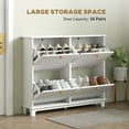 thumbnail image 4 of HOMCOM Narrow Shoe Cabinet with 4 Flip Drawers 5 Legs for Entryway White, 4 of 10