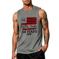 thumbnail image 2 of Men's America 250 Years Tank Top with Patriotic Flag Graphic and Sleeveless Design Featuring Vintage Distressed Print for Independence Day 2026 Gray XXXL, 2 of 4