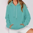 thumbnail image 5 of OWUUcdse Womens Hoodies with Pocket, Drawstring Athletic Long Sleeve Casual Womens Sweatshirts Light Blue Size 2XL, 5 of 7