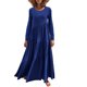 thumbnail image 2 of Vestidos Para Mujer Vestidos de Otoño Color Sólido Suelto Manga Larga Vestido Largo Cuello Redondo Asimétrico Swing Capas Playa Vestido Largo Odeerbi ODB132439, 2 of 6