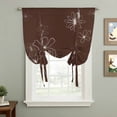 thumbnail image 2 of Brown Balloon Curtains 63 Inch Length for Living Room/Bedroom, Spring Flora Rod Pocket Privacy Door Curtains Decorative Tie Up Shade for Window 52"x63", 2 of 8