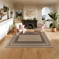 thumbnail image 3 of Washable Rug 5x7 for Bedroom Large Living Room Rug with Rubber Backing Casual Striped Border Throw Carpet Modern Contemporary Area Rug for Dining Room, 3 of 9