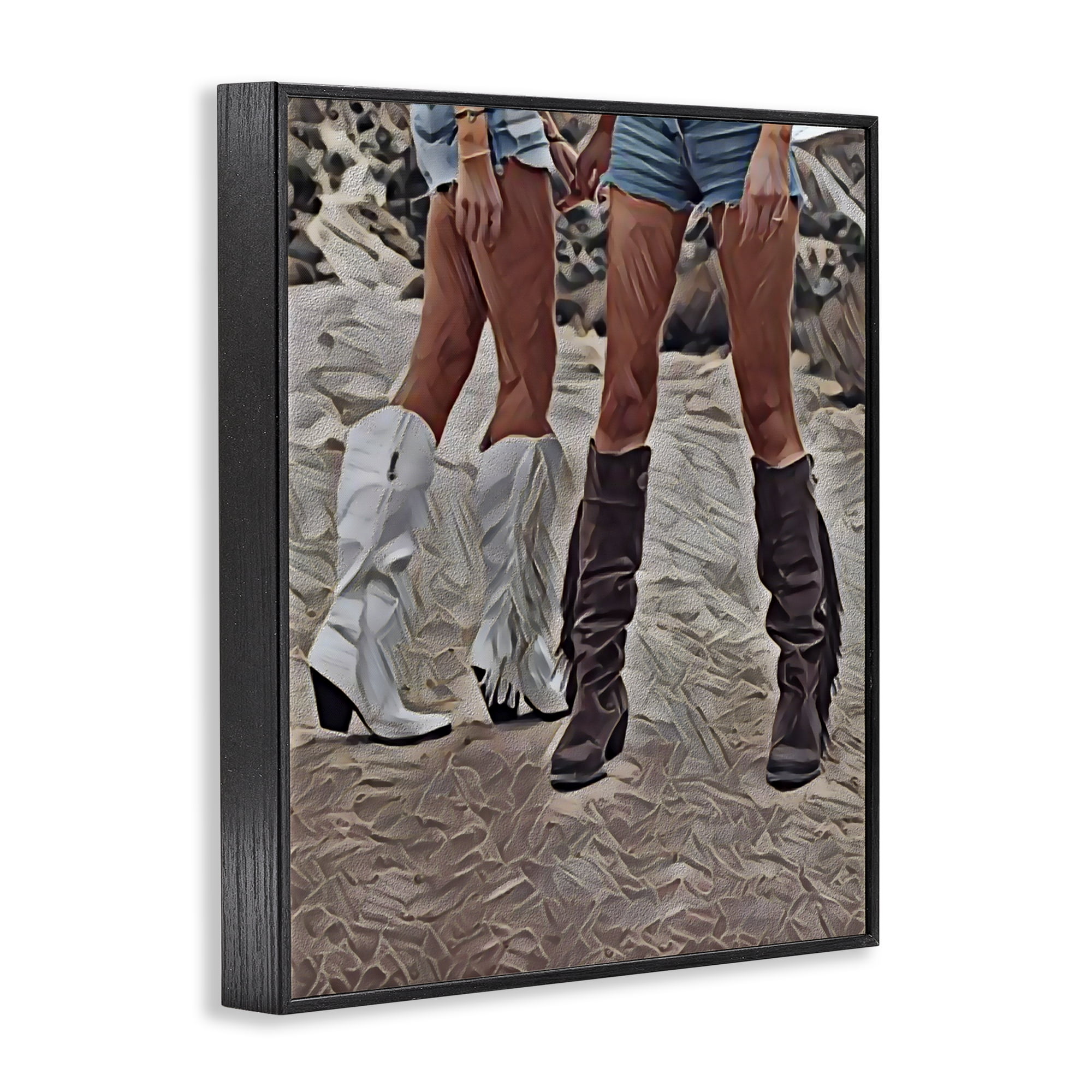 Rodeo Girls Friendship Black Framed Giclee Art, design by Jesse Keith