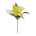 thumbnail image 2 of Kbndieu Lily Artificial Silk Flowers Fake Flowers Yellow Florals Arrangements Faux Lily Flower Stems for Spring Summer Wedding Bride Bouquets Home Table Centerpiece Farmhouse Decorations, 2 of 6