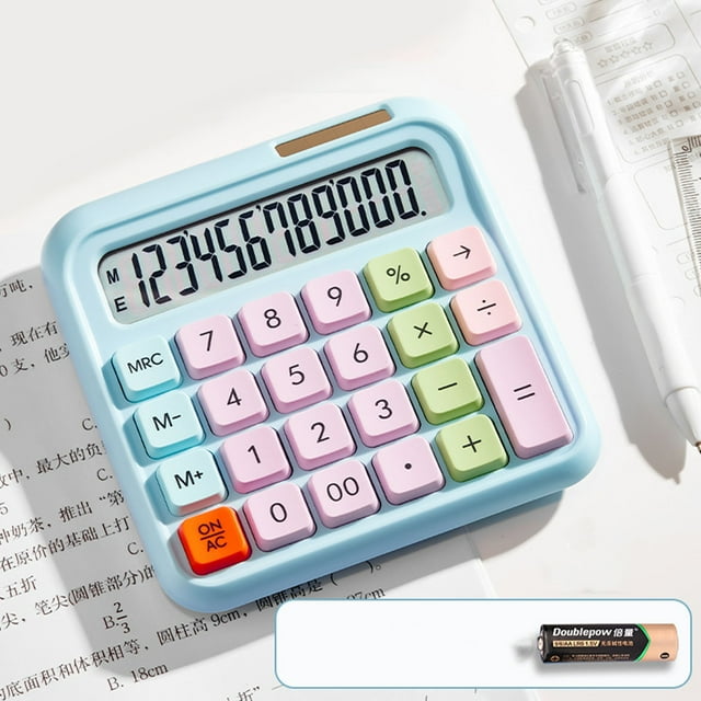 Birdeem Calculator, Office Calculator with Large Buttons and 12 Digit Display, Tilted Screen for Easy Reading, Portable Design with Anti-Slip Pads, 5.3x5.4 Inches, Efficient for Accurate Calculations