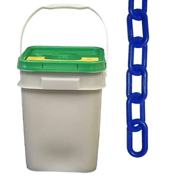 3 Inch x 70 Feet Traffic Blue Plastic Safety Chain Pail