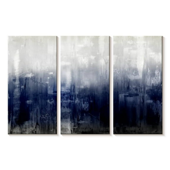 Elephant Stock Textural Wall Art - Horizontal Multi Panel Canvas - Living Room Wall Decor - Abstract Multi Panel - Beige And Blue Decor By Justin Turner - 23" x 14"
