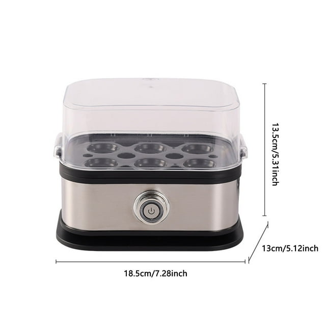 JJKBVCLO Convenient Intelligent One Click Egg Poacher Egg Cooker For 1 To 6 Eggs Keep Warm Function Egg Cooker Made Of Stainless Steel 200W Kitchen Egg Steamer Home Breakfast Machine