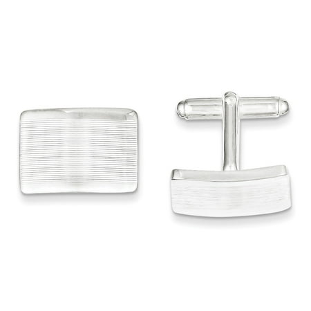 Men's 925 Sterling Silver Rectangular Shape Cuff Links