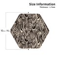 thumbnail image 3 of Pofeuu Leopard And Zebra1 Print Leather Coasters Set of 6, Round Cups Mugs Mat Pad for Home Kitchen Heat Resistant Drink Coasters,Hexagon, 3 of 7