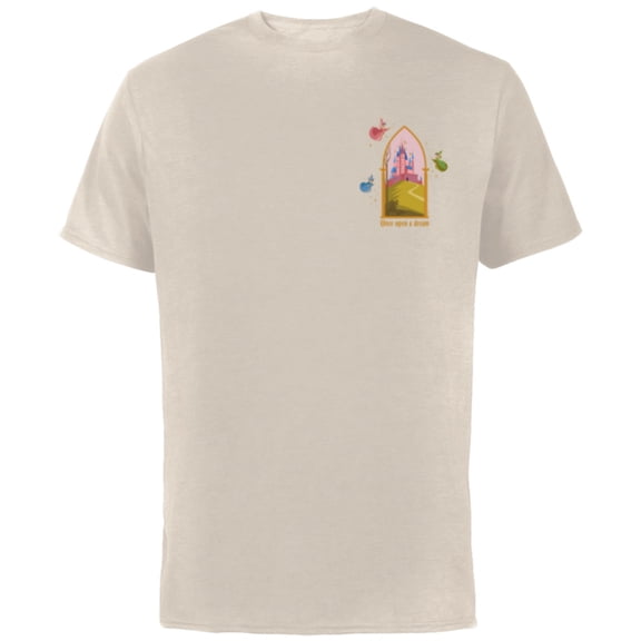 Disney Princess Sleeping Beauty Castle Once Upon a Dream - Short Sleeve Cotton T-Shirt for Adults - Customized-Natural