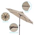 thumbnail image 3 of CHYVARY 9ft LED Patio Umbrella Market Outside Table Umbrella for Deck, Poolside and Patio, Sand, 3 of 8