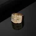 thumbnail image 3 of PAMTIER Men's Stainless Steel Jewelry Vintage Hip Hop Punk Micro Pave CZ Cross Ring Gold Size 11, 3 of 5
