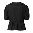 thumbnail image 5 of SNKSDGM Women's Plus Casual Easter Shirt Going Out Tops for Women Lace Long Sleeve Women Tie Front Tops Puff Short Sleeve Shirts Top Blouse Plus Size Tops for Women Sexy Club, 5 of 6