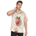 thumbnail image 5 of Ckdifva Pink Straberrys in Grids Mens Button Down Short Sleeve Shirt Casual Shirts Beach Hawaiian Shirts, 5 of 8