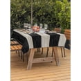 thumbnail image 2 of Outdoor Tablecloth with Umbrella Hole and Zipper, Black White Striped Rectangle Table Cloth 60x102 Inch Waterproof Tablecloth, Farmhouse Vintage Shabby Chic Wood Grain Picnic Table Cover for Patio, 2 of 7