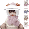 thumbnail image 2 of LIJCC Kids’ Balaclava Reindeer 2-in-1 Hat & Scarf Set – Plush Fleece for Gentle Kid Skin, 3D Antler Design, Head-Neck Coverage for Cold Days, Winter Accessory for Outings & Gatherings, 2 of 4