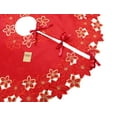 thumbnail image 4 of Fennco Styles Embroidered Poinsettia Cutwork Christmas Tree Skirt 52 Inch Round - Red Floral Tree Skirt for Home, Holiday Decoration and Special Occasion, 4 of 6