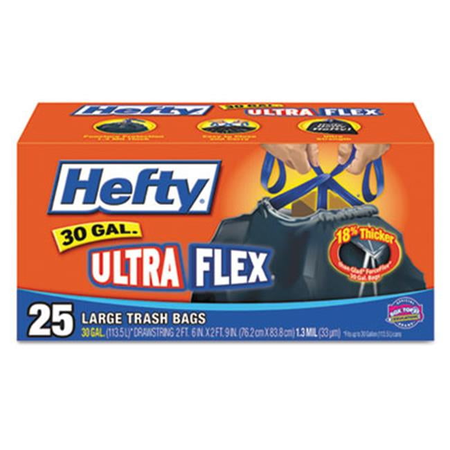 Rfp E80625 Ultra Flex Waste Bags, 30 gallon, 30 x 33, 1.3 mil, Black