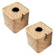 thumbnail image 1 of 2 Pack Square Seagrass Facial Tissue Box - Decorative Woven Paper Holder Napkin Dispenser - Straw Ti, 1 of 5