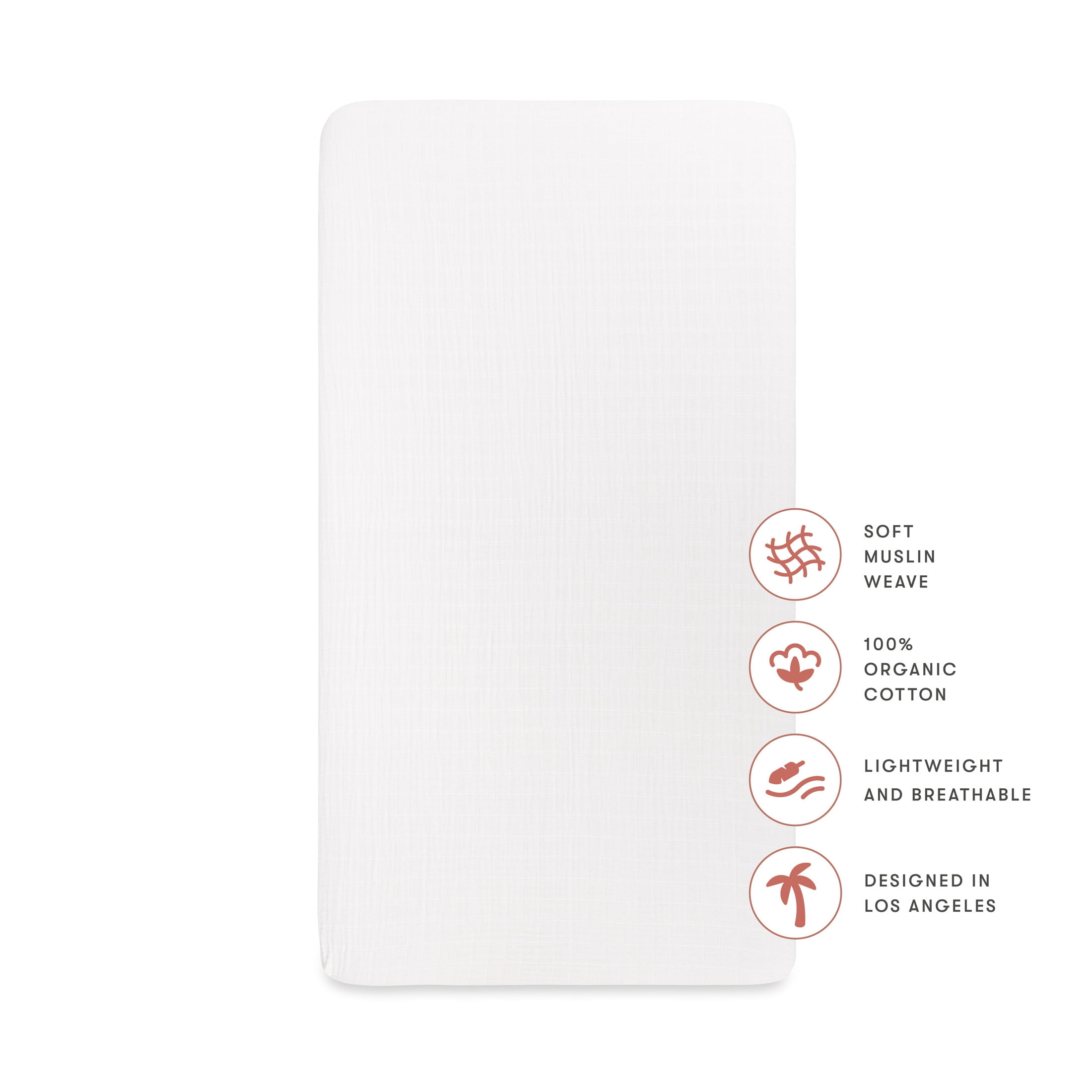 Babyletto Mini Crib Sheet in GOTS Certified Organic Muslin Cotton