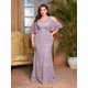 thumbnail image 4 of Mgiacy plus sizeV-neck romantic three-dimensional lace patchwork chiffon multi-layer off-the-shoulder sleeve fishtail slim dress, 4 of 5