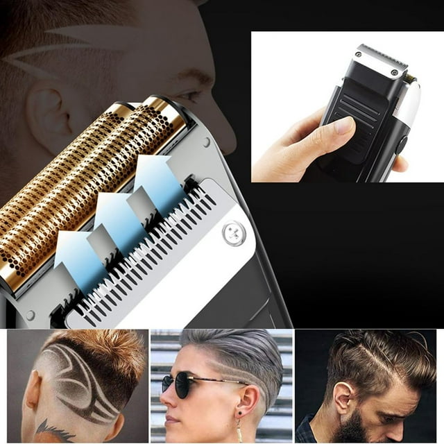 MesaSe Rasoirs Électriques Électriques Rechargeables à Double Feuille pour Hommes Rasoirs à Feuille et Chauve 2 en 1 Rasoir Électrique pour Hommes Rasage Fluide avec Rechargeable 3 Vitesses Réglables