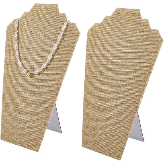 2Pcs Khaki Paperboard Necklace Display Jewelry Display Jewelry Bust Stand for DIY Selling and Shows