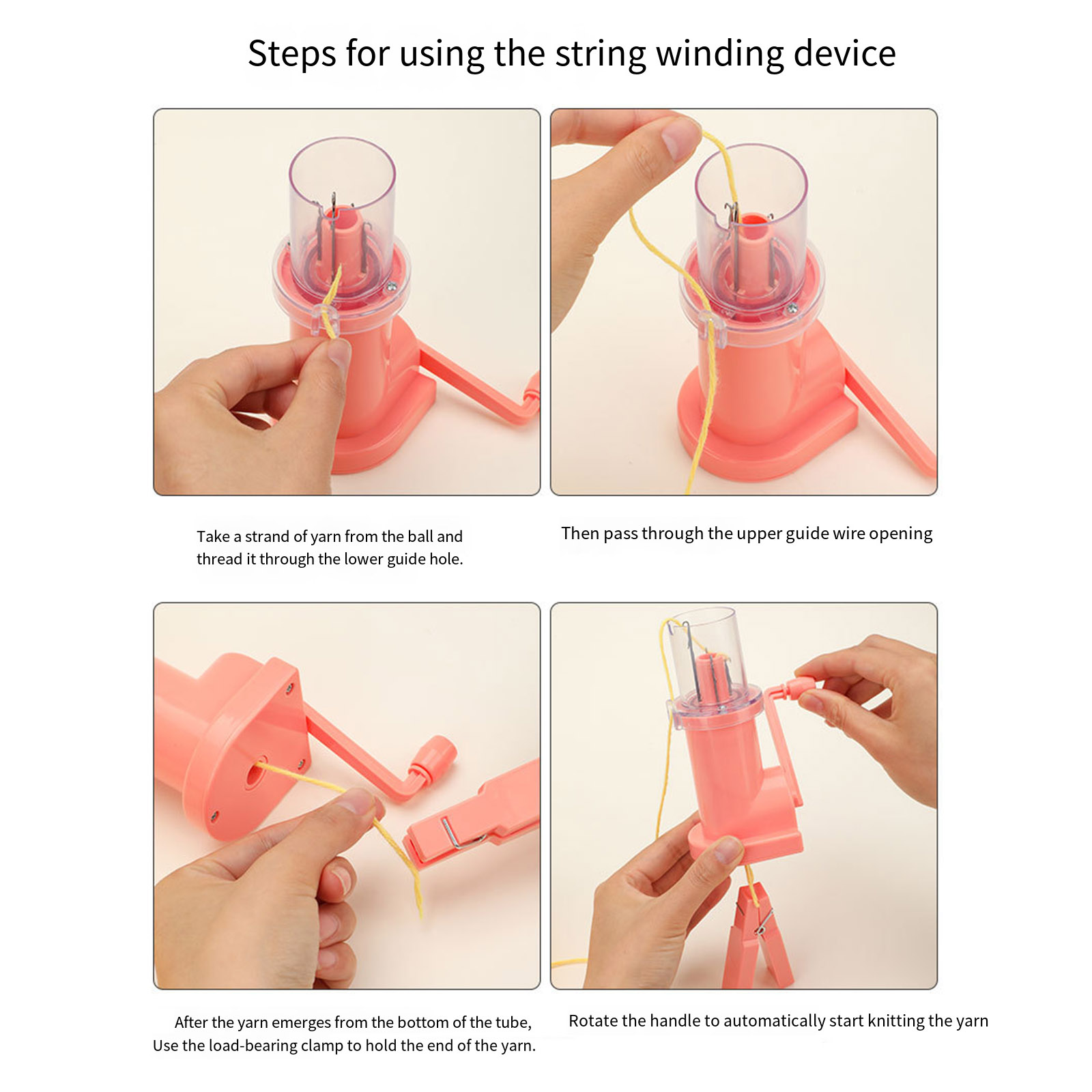 Household Hand Spool Hand Knitting Machine Craft Tool Needle Thread Tool Set for Weaving