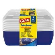 Glad Take-Aways Rectangle Food Storage Containers - Blue Texas Edition, 7 pk - 38 oz
