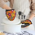 thumbnail image 6 of Non-Slip Mini Oven Mitts With Duck Beak Design Are Easy To Take Off And Wear And Easy To Hang For Oven Pot Tripod Barbecue Casserole Groovy Flowers (25) 2pcs, 6 of 7