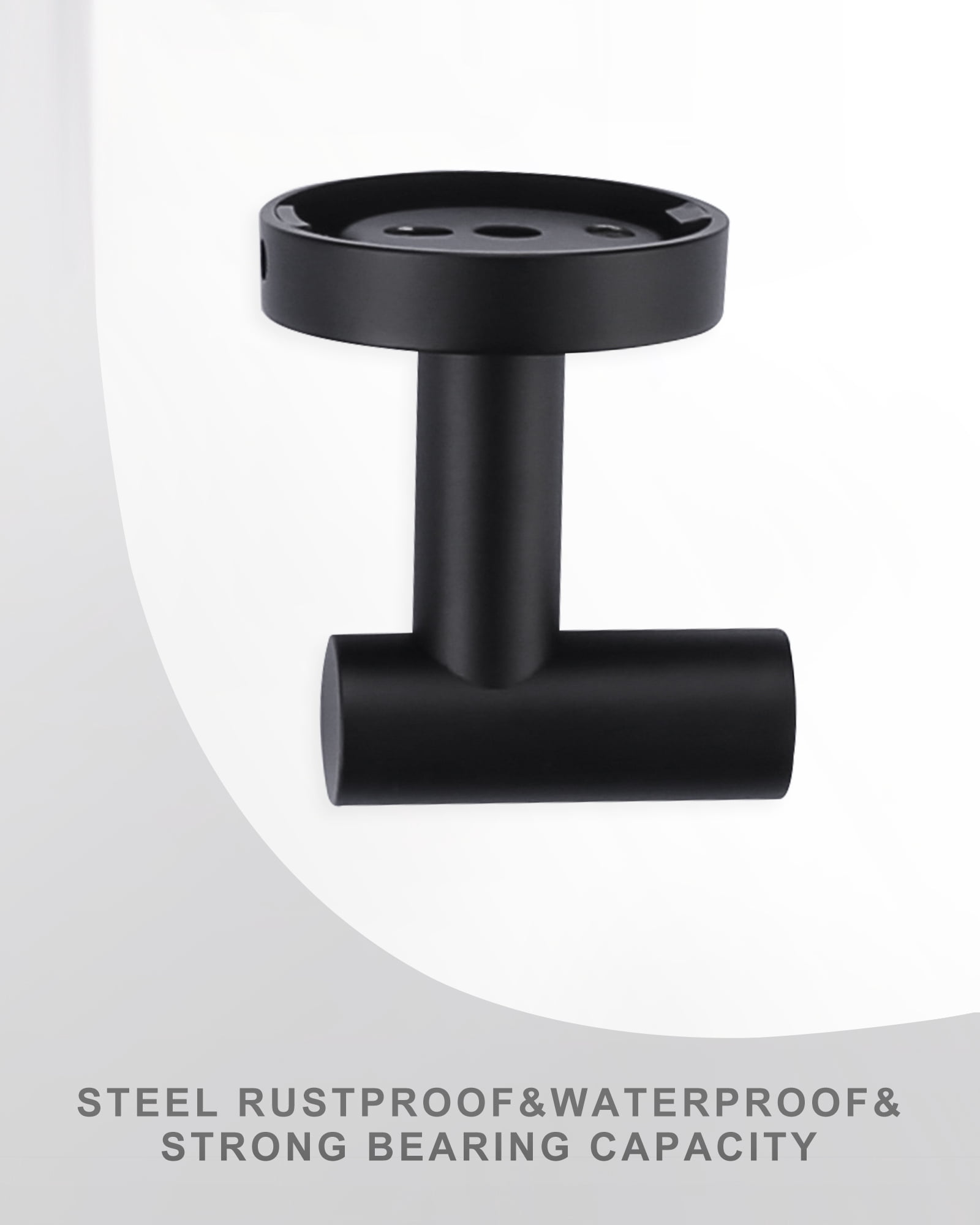 Wowow J-Hook Wall Mounted Bathroom Matte Black Robe/Towel Hook in Stainless Steel (4-Pack)