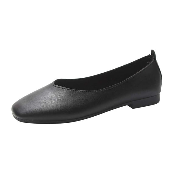 Sngxgn Women's Flat Shoes Comfortable Dress Shoes(Black,38)
