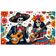 Floral Design Day of the Dead Skeleton Banner Cultural Theme Celebration Decor for Festival Party Decoration Event