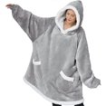 thumbnail image 2 of Blanket with Sleeves Women Oversized Winter Hoodie Fleece Warm Hoodies Sweatshirts Giant TV Blanket Women Hoody Robe Couple Men, 2 of 4