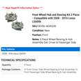 thumbnail image 2 of Front Wheel Hub and Bearing Kit 2 Piece - Compatible with 2008 - 2016 LS600h 2009 2010 2011 2012 2013 2014 2015, 2 of 2