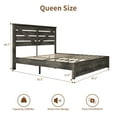 thumbnail image 5 of VanAcc Queen Size Platform Bed Frame with Wood Grain Headboard, Farmhouse Bed Frame with Storage/No Box Spring Needed/Noisy Free/Easy Assembly/Grey, 5 of 8