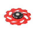 thumbnail image 2 of 11T Aluminum Alloy Ceramic Bearing Jockey Wheel For Road Rear Derailleur Red, 2 of 8