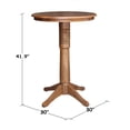 thumbnail image 3 of International Concepts Solid Wood Distressed Oak 30" Round Top Pedestal Bar Height Table, 3 of 4