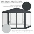 thumbnail image 4 of Outsunny Pavillon Hexagonal Φ13 Pieds pour Fête, Gazebo de Patio, Auvent d'Activité Extérieure et d'Événement, Abri Solaire Rapide, Pavillon avec Paroi Latérale en Moustiquaire et Maille, Gris Foncé, 4 of 10