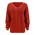 thumbnail image 5 of Women's Pullover Sweater Solid Color Long Sleeve V Neck Knit Casual Design for Everyday Wear Fashionable Comfort, 5 of 5