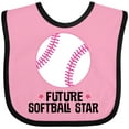 thumbnail image 3 of Inktastic Future Softball Star Sports Girls Baby Bib, 3 of 4