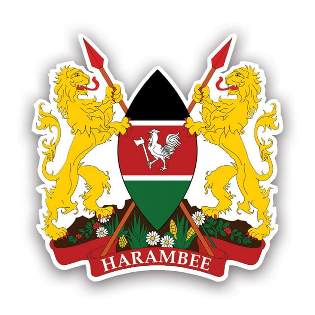 Kenyan Coat of Arms Sticker Decal Self Adhesive Vinyl Weatherproof