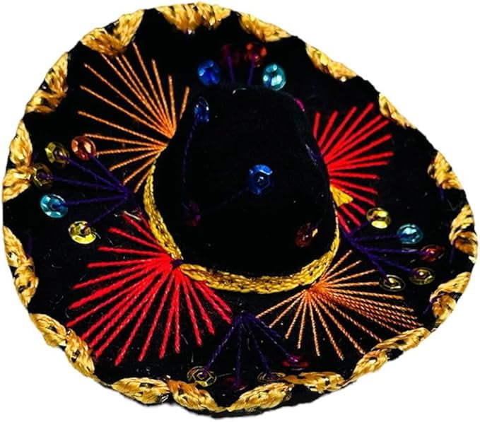 Novedades Cari 5-Pack Mexican Charro Mini Sombrero Hats - Mariachi Theme