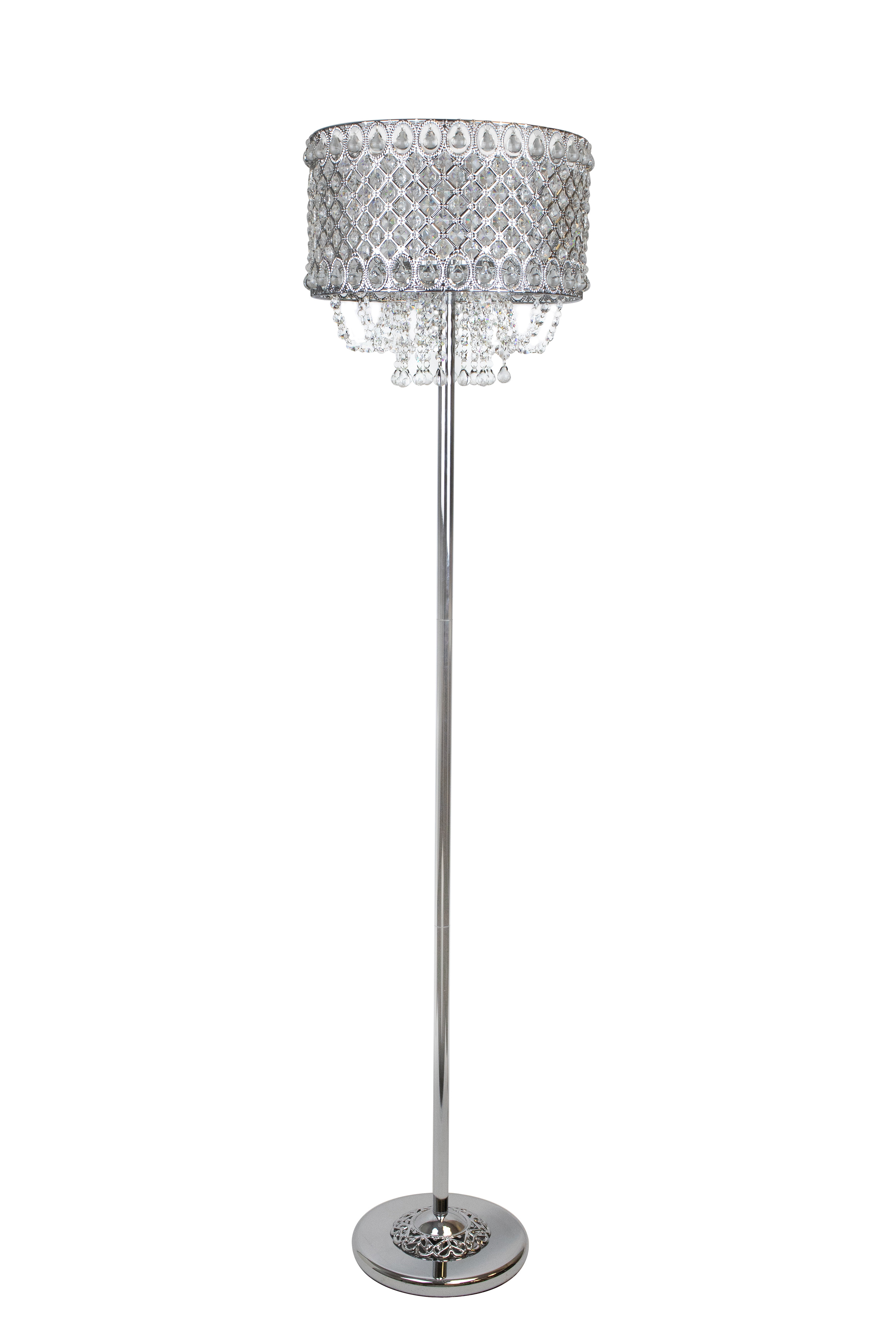 Shop with confidence on ebay! 60 polished chrome metal floor lamp w crystal drum shade walmart com