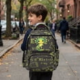 thumbnail image 5 of FKELYI Green Cartoon Axolotl Print Kids Backpack with Multi-Pockets 17 Inch Schoolbag for Elementary Student Bookbag Casual Daypack Travel Rucksack Knapsack for Boys Girls, 5 of 7