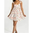 thumbnail image 2 of Qmyliery Women Slip Dress, Sleeveless Backless Floral/Solid A-line Dress Summer Mini Dress, 2 of 8