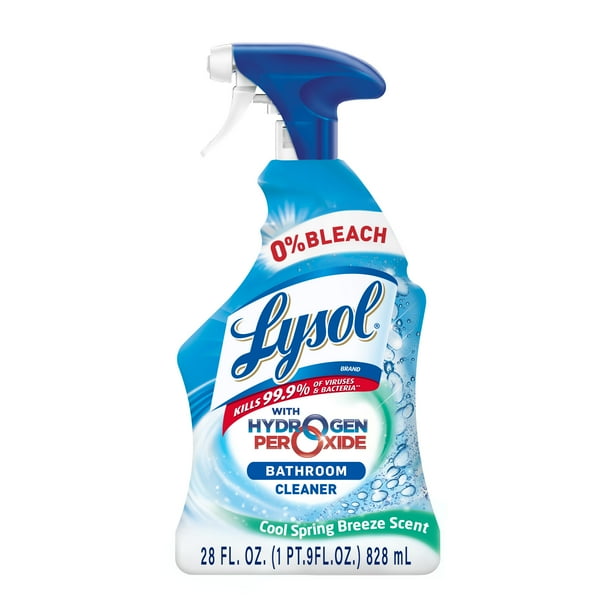 Lysol Bleach Free Hydrogen Peroxide Bathroom Cleaner Spray, Fresh, 28oz
