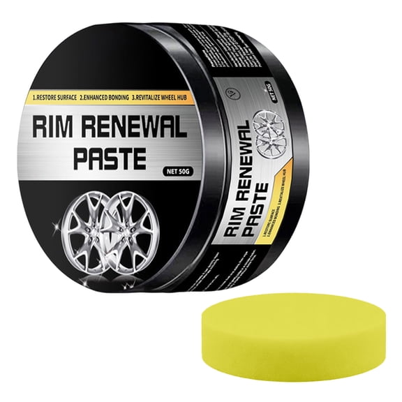 Universal Alloy Wheel Care Restoration Paste, Rim Renew Polish Buffs Away Marks, Fills Scuffs to Restore Bright Wheel Finish