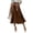 Brown, variant on Women's Midi Skirts Silky Satin Flowy High Waist A Line Skirts Elegant Formal Work Business Flared Skirts, XL